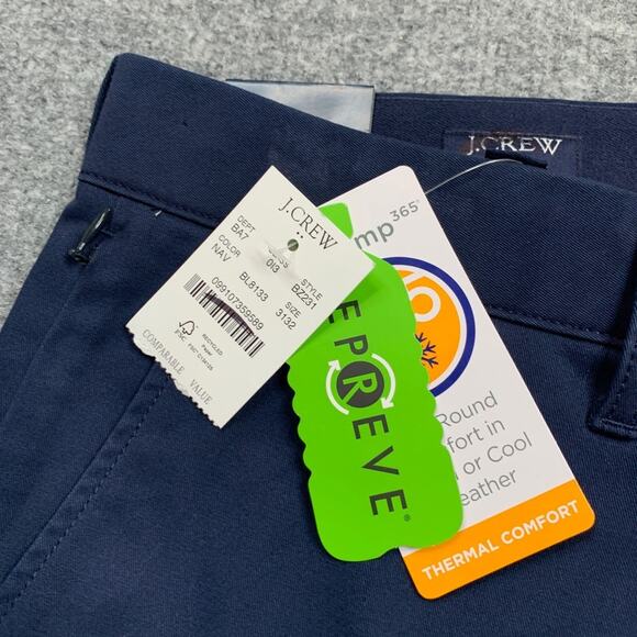 J Crew Pants Mens 31 Navy Cotton Blend Straight TruTemp365 Chino Flex Stretch - Picture 4 of 13